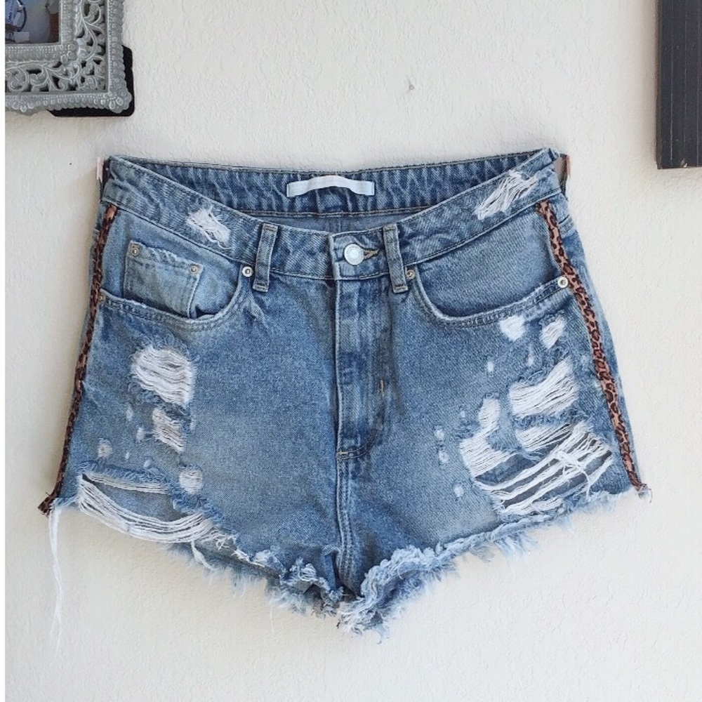 SOLD High Waisted Distressed Jean Shorts